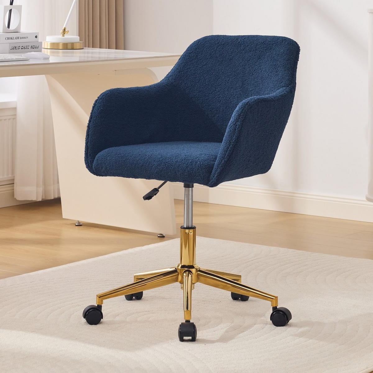 DREHSTUHL 360° drehbar Dunkelblau - Dunkelblau, Naturmaterialien (58/86/58cm)