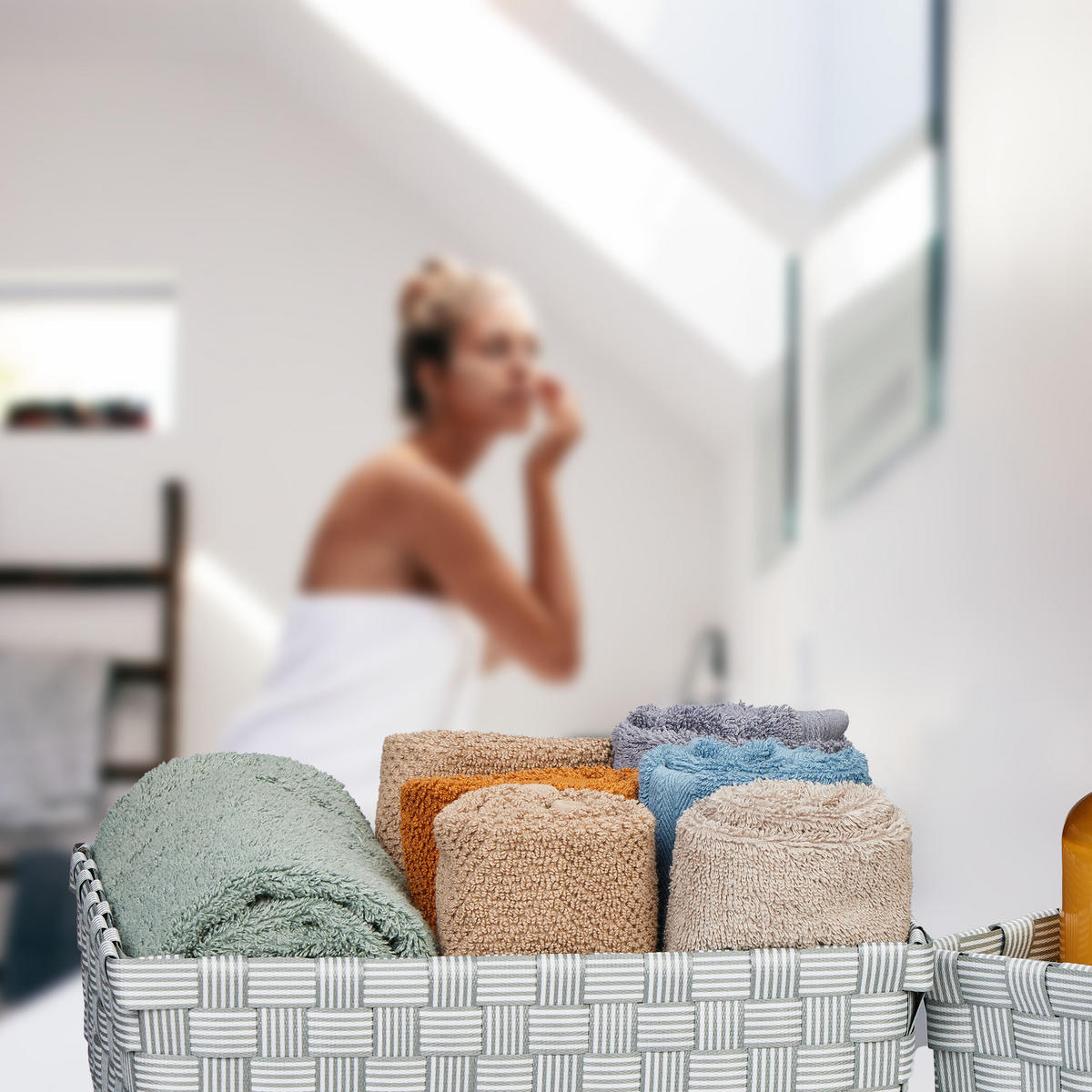 3XAUFBEWAHRUNGSKORB - Multicolor, Kunststoff/Metall (21/31/11cm) - Relaxdays