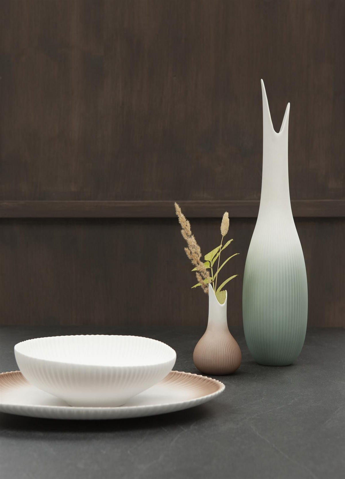 VASE Studio 8 Raindrop Powder beige 15 cm - Beige, Keramik (15cm) - Goebel