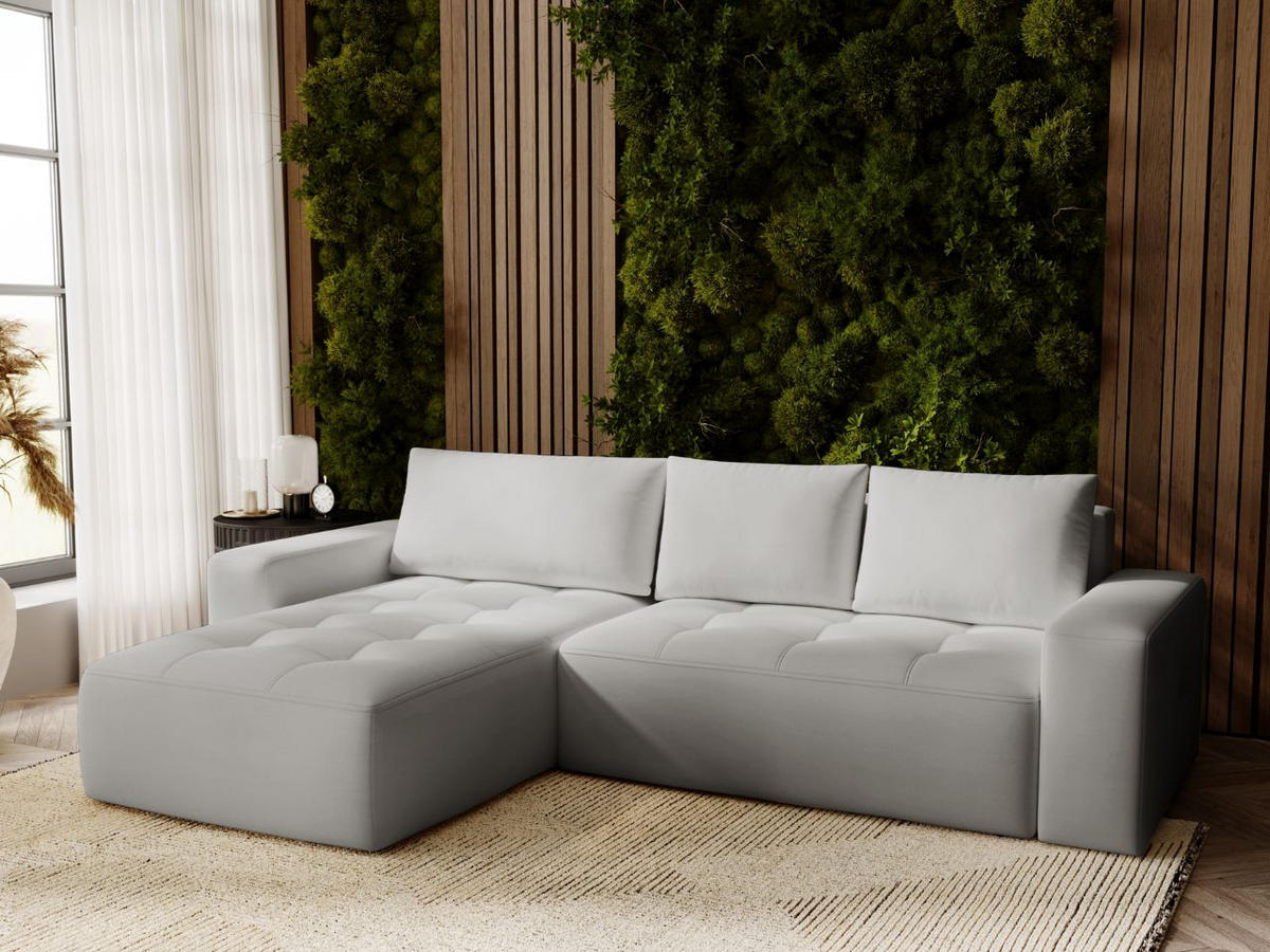 ECKSOFA Portland Hellgrau Links - Hellgrau, Holz/Kunststoff (165/250cm) - Graingold