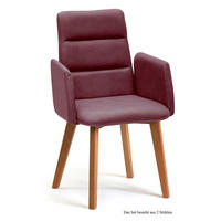 ARMLEHNSTUHL (2er-Set) Darelle 52x92x60 Eiche geölt/Marsala - Eichefarben/Brombeere, Kunststoff (60/92/52cm) - 58aufmkessel