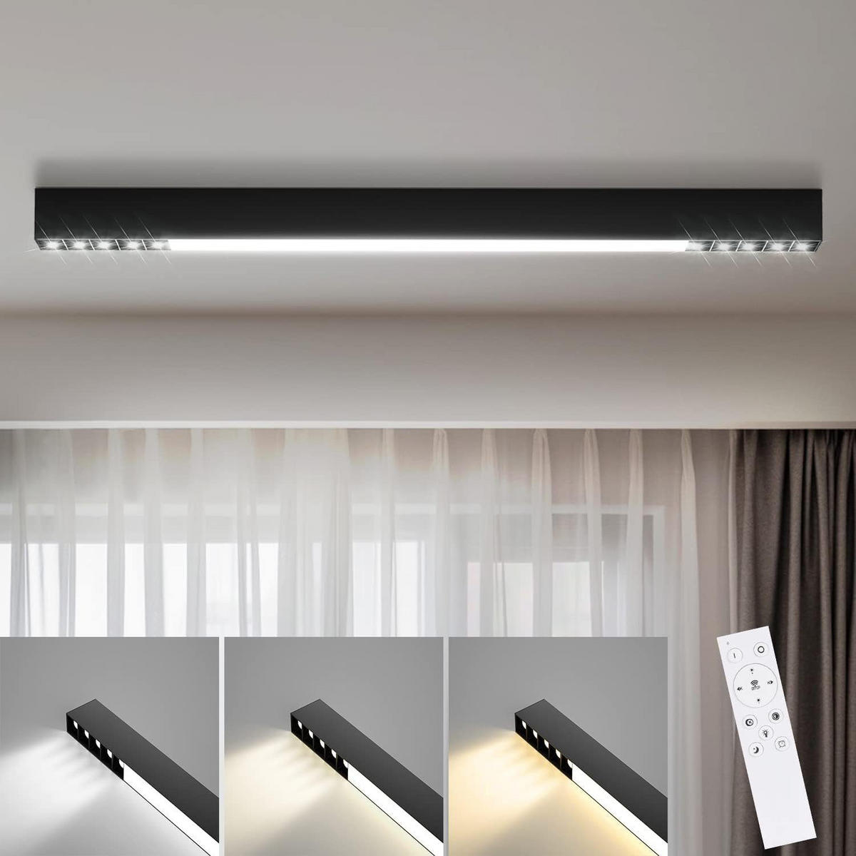 LED-DECKENLEUCHTE Ritter 107/4/6 cm - Schwarz, Metall (107/4/6cm) - Nettlife
