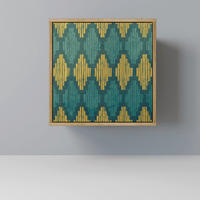 SIDEBOARD POLYGONS, Eichefarben, 57,5x42x57,5 cm, Ohne Füße - Eichefarben/Multicolor, Holzwerkstoff (57.5/57.5/42cm) - SpaceRebels