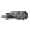 ECKSOFA mit Schlaffunktion Chenille Stoff Grau - Schieferfarben/Schwarz, Textil/Metall (162/242cm) - Makamii
