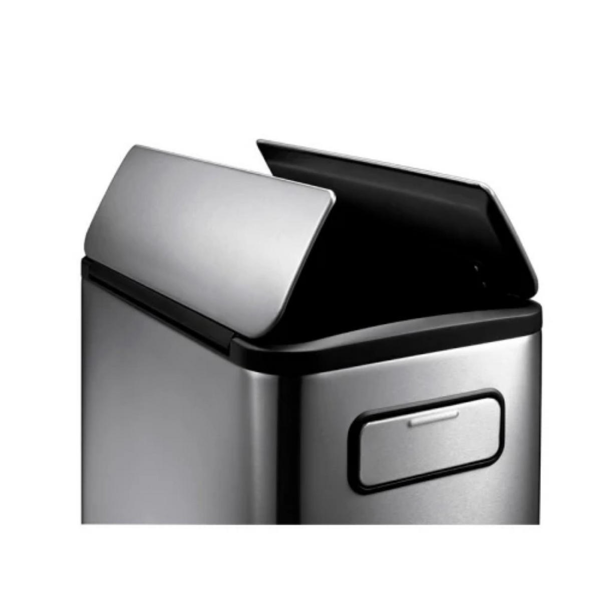 MÜLLEIMER Aus Gebürstetem Edelstahl 40 Liter 2 KunststoffInneneimern Silber - Silberfarben, Metall (27.5/66/53.2cm) - PROREGAL