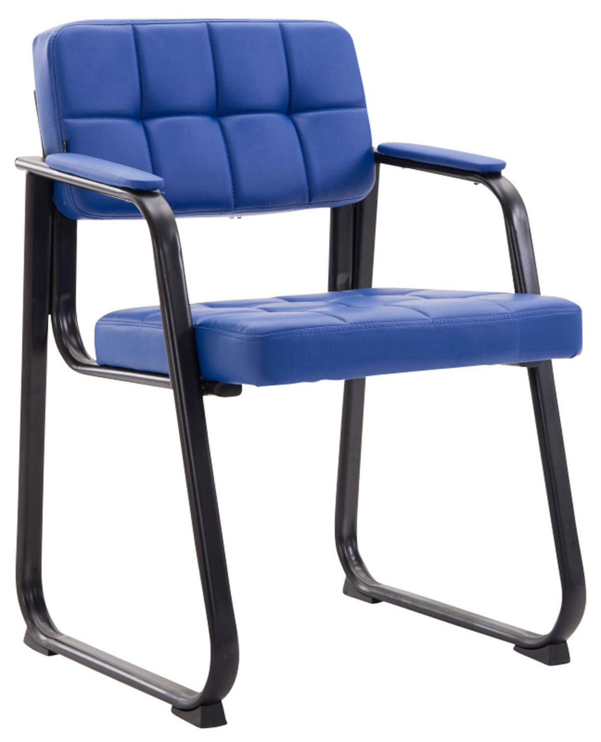 BESUCHERSTÜHLE Canam - 2er Set Kunstleder blau - Blau/Schwarz, Textil/Metall (59/84/58cm) - TPFLiving