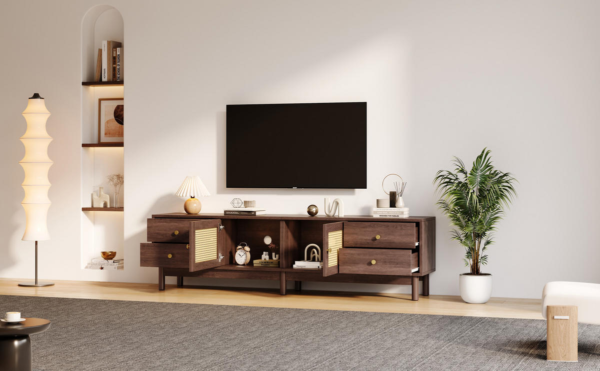 TV-MÖBEL Braun 180/35/44 cm - Braun, Holzwerkstoff/Metall (35/44/180cm) - Urban Meuble