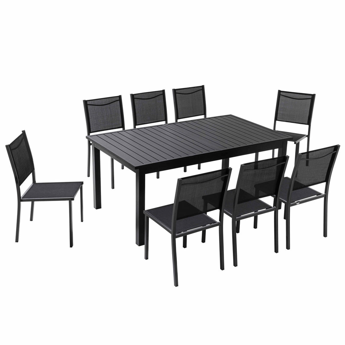 GARTENSET 9-tlg., Schwarz - Schwarz, Metall - Oviala