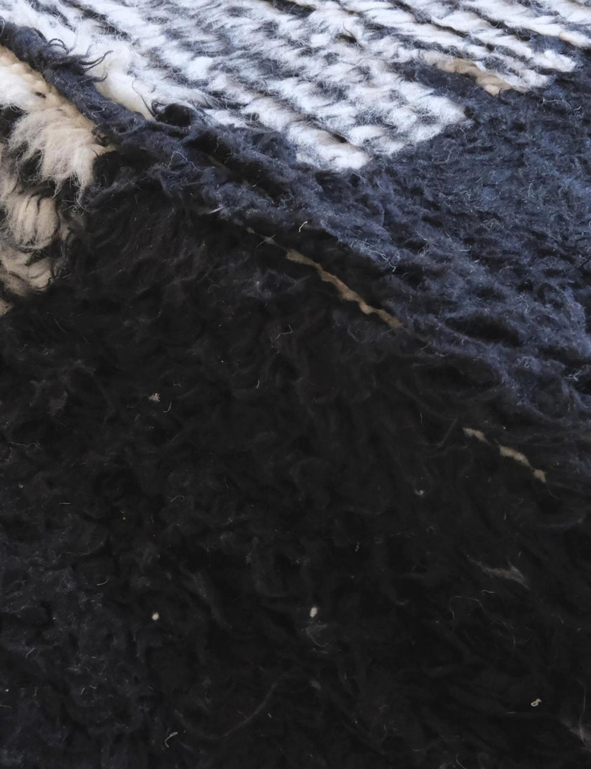 BERBERTEPPICH aus reiner Wolle 157x 255 cm - Schwarz, Naturmaterialien (157/255cm) - AFK Living