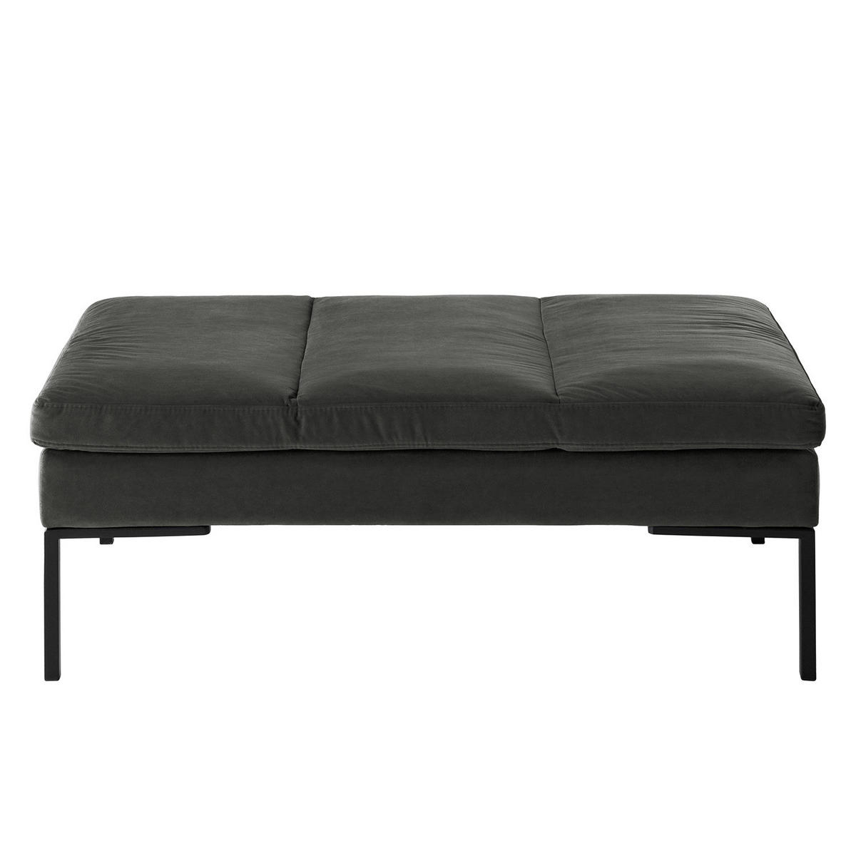 POLSTERHOCKER - Chromfarben/Grün, Textil/Metall (108/41/69cm) - home24