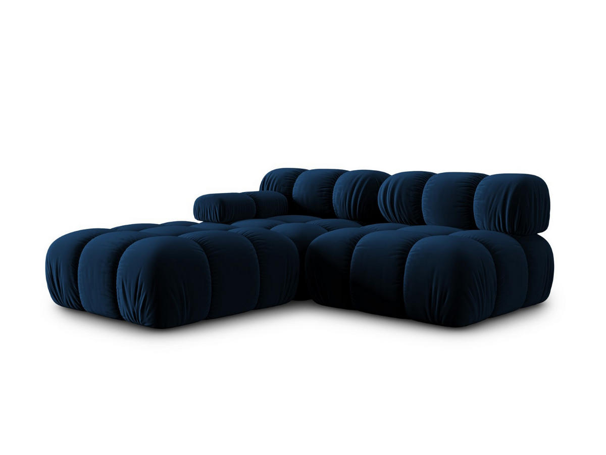 MODULARES-SOFA rechts Bellis aus Samt königsblau 4 Sitzplätze - Blau, Textil (94/63/282cm) - Micadoni