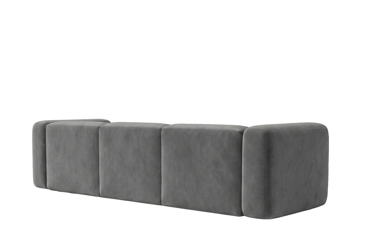 ECKSOFA L-Form, Velvet-Stoff Bluvel, Aschgrau, Rechts, GRETA - Grau, Holz (318/179cm) - Kaiser Möbel