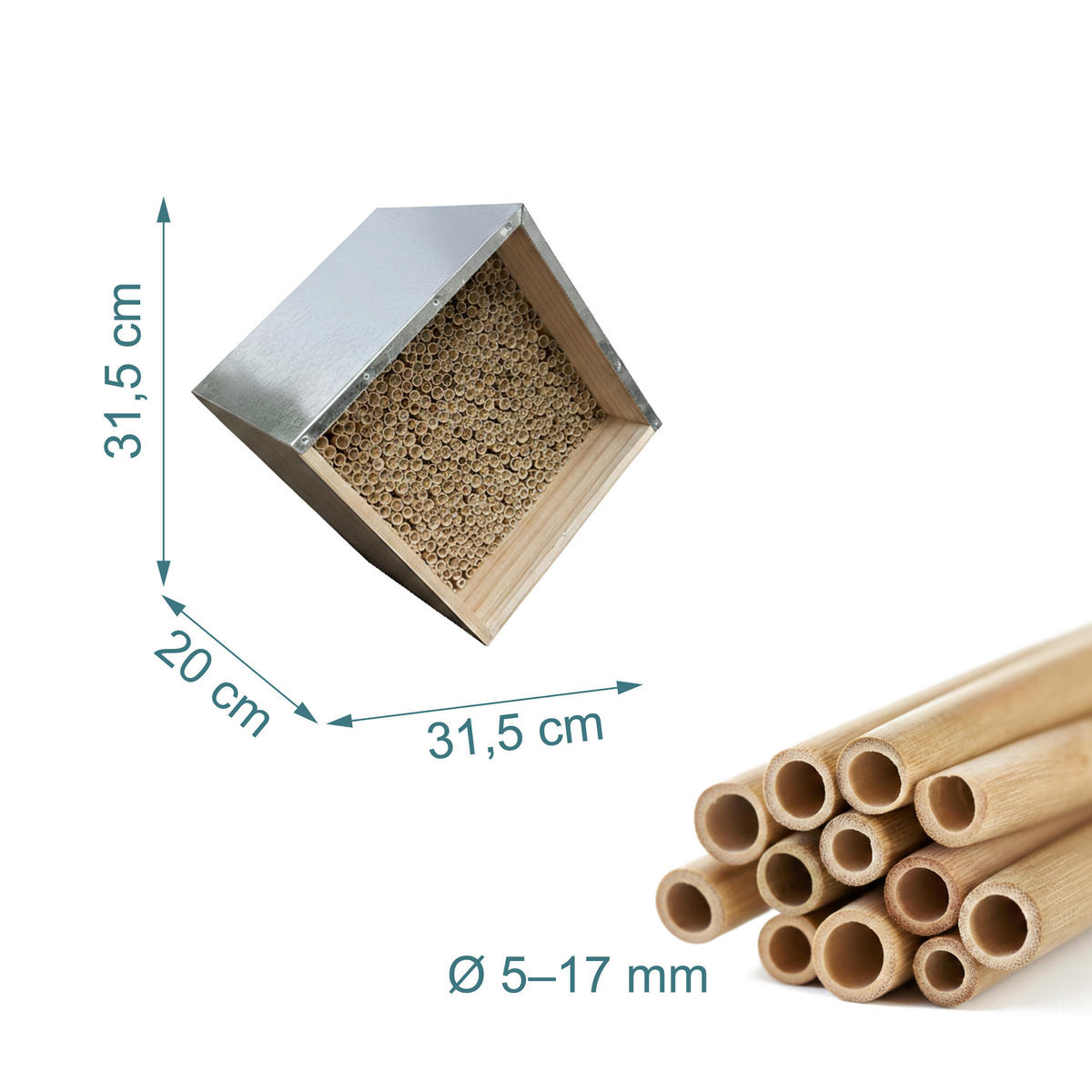 BIENENHOTEL - Hellbraun, Holz/Textil (31.5/31.5/20cm) - Relaxdays