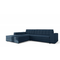 ECKSOFA Lusaka Mit Schlaffunktion - Dunkelblau, Holzwerkstoff/Textil (292/198cm) - Fun Möbel