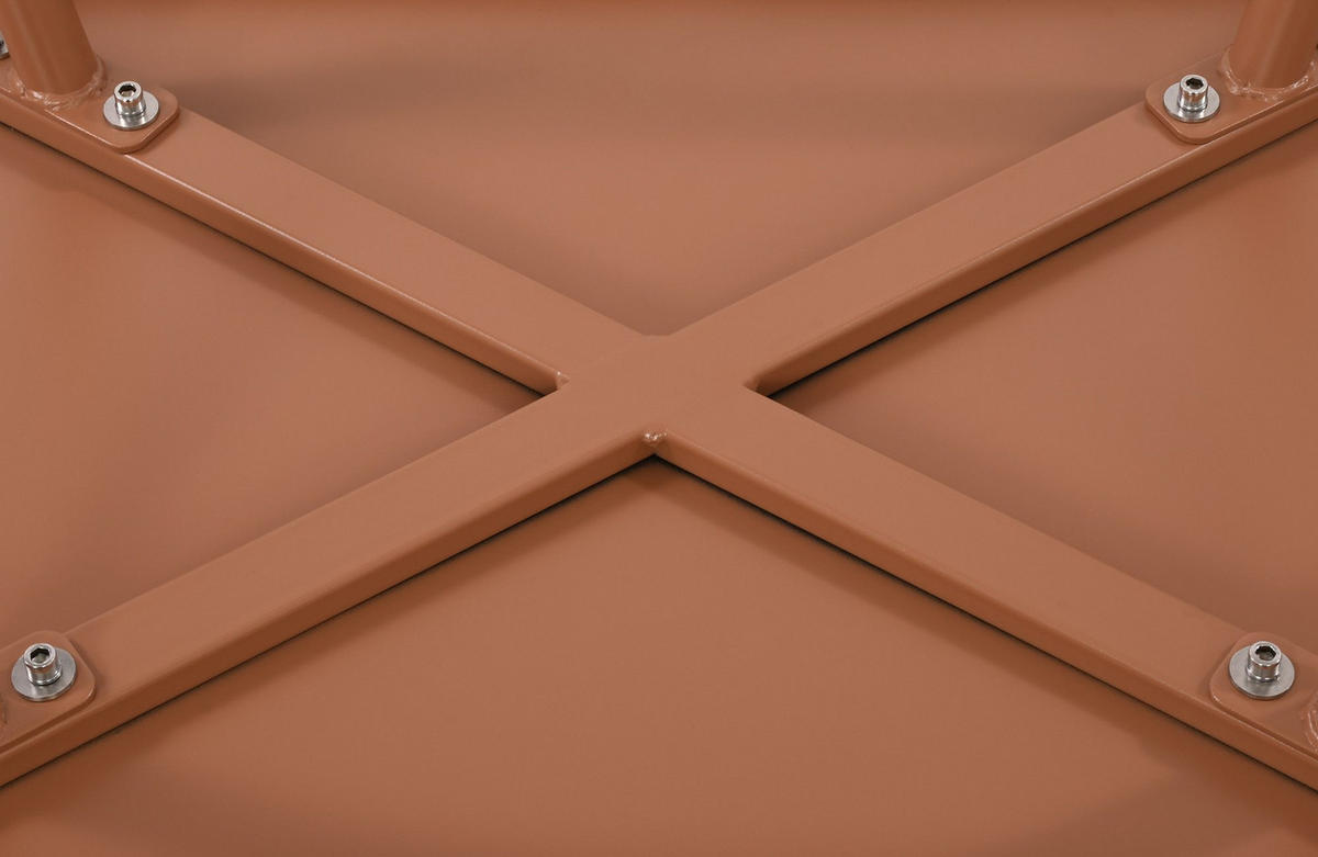 COUCHTISCH oval 80/45/45 cm Kunststoff terracotta - Terracotta, Kunststoff/Metall (45/80/45cm) - CLP