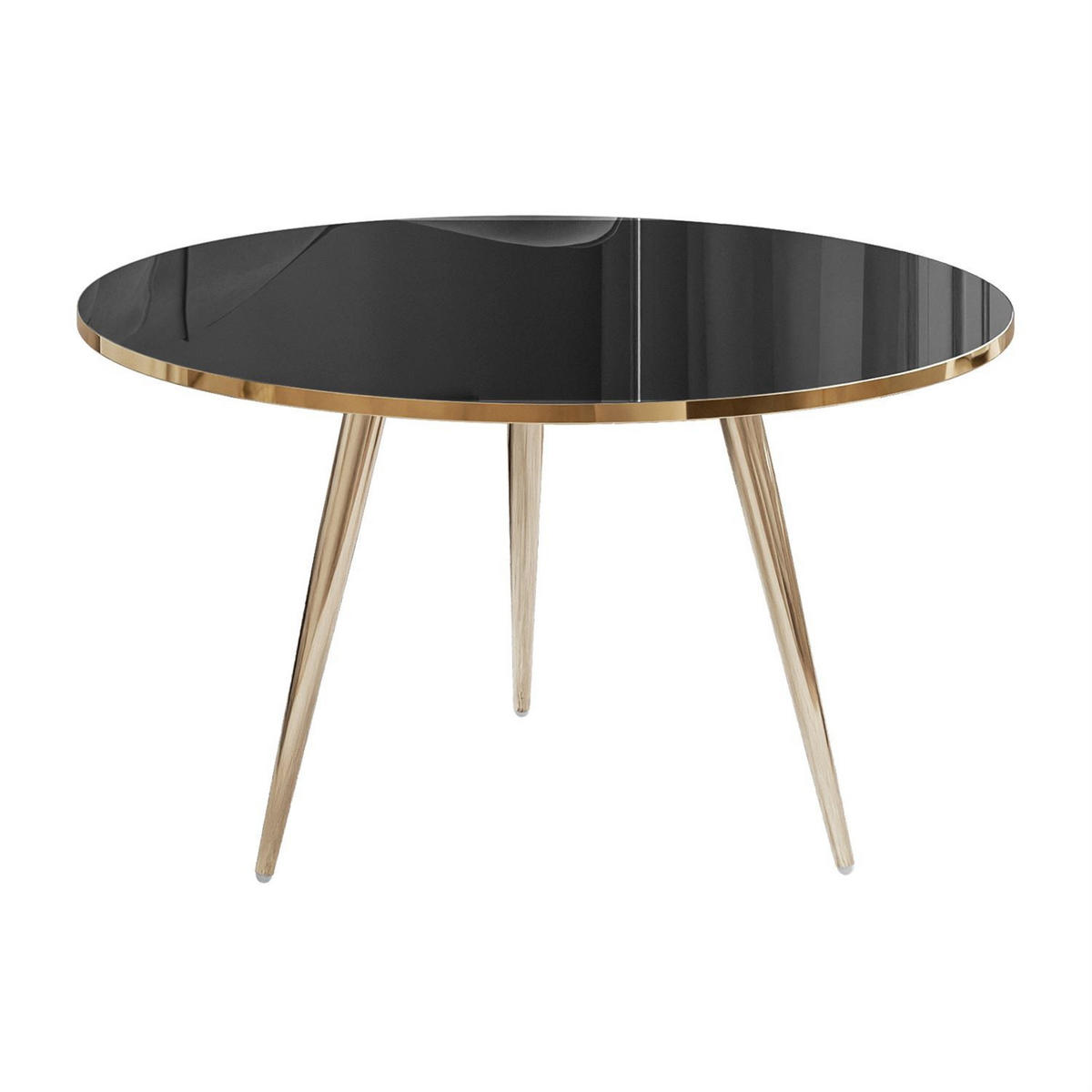 COUCHTISCH SOLEIL GOLD Schwarz Hochglanz, 70cm - Schwarz, Holzwerkstoff (70/70/47cm) - Lookway