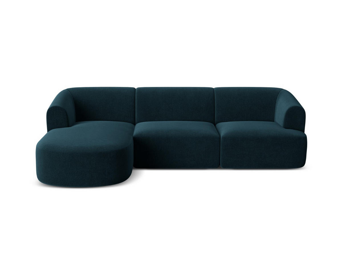 MODULARES-ECKSOFA links Campi aus Samt petrol 4 Sitzplätze - Petrol, Textil (156/256cm) - Cosmopolitan Design