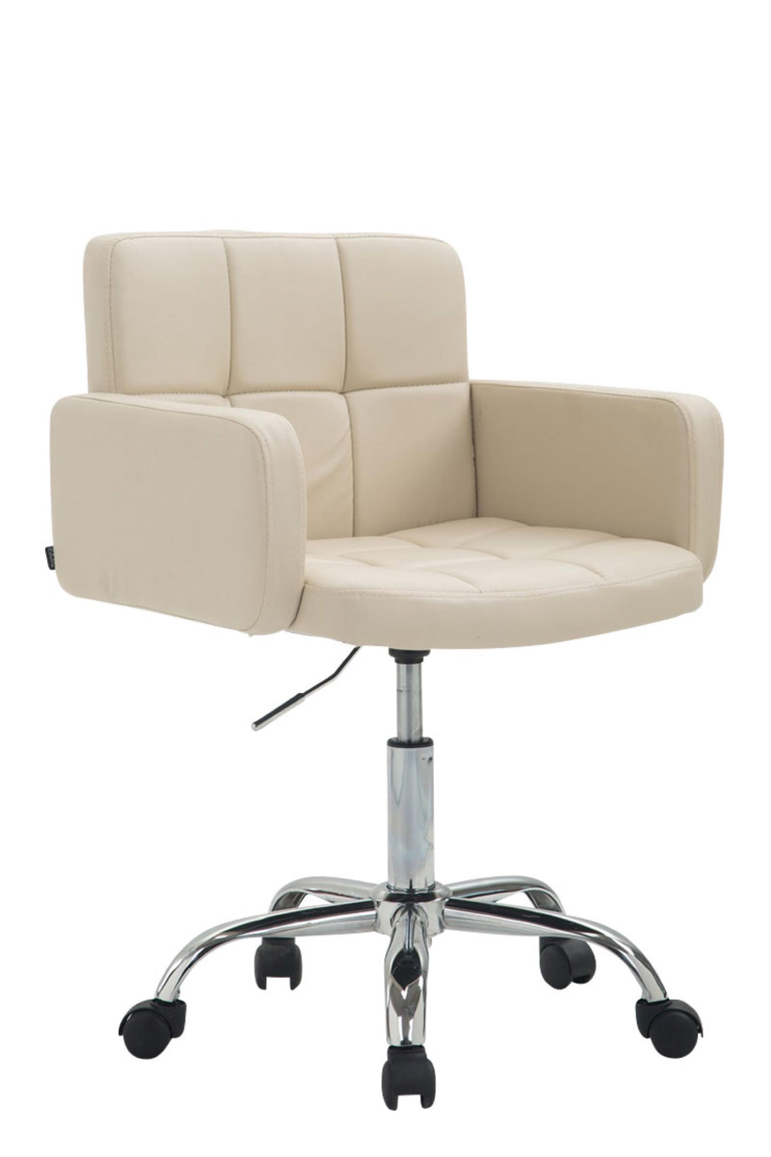 ARBEITSHOCKER Lausanne Kunstleder creme - Naturfarben, Metall (60/89/52cm) - TPFLiving