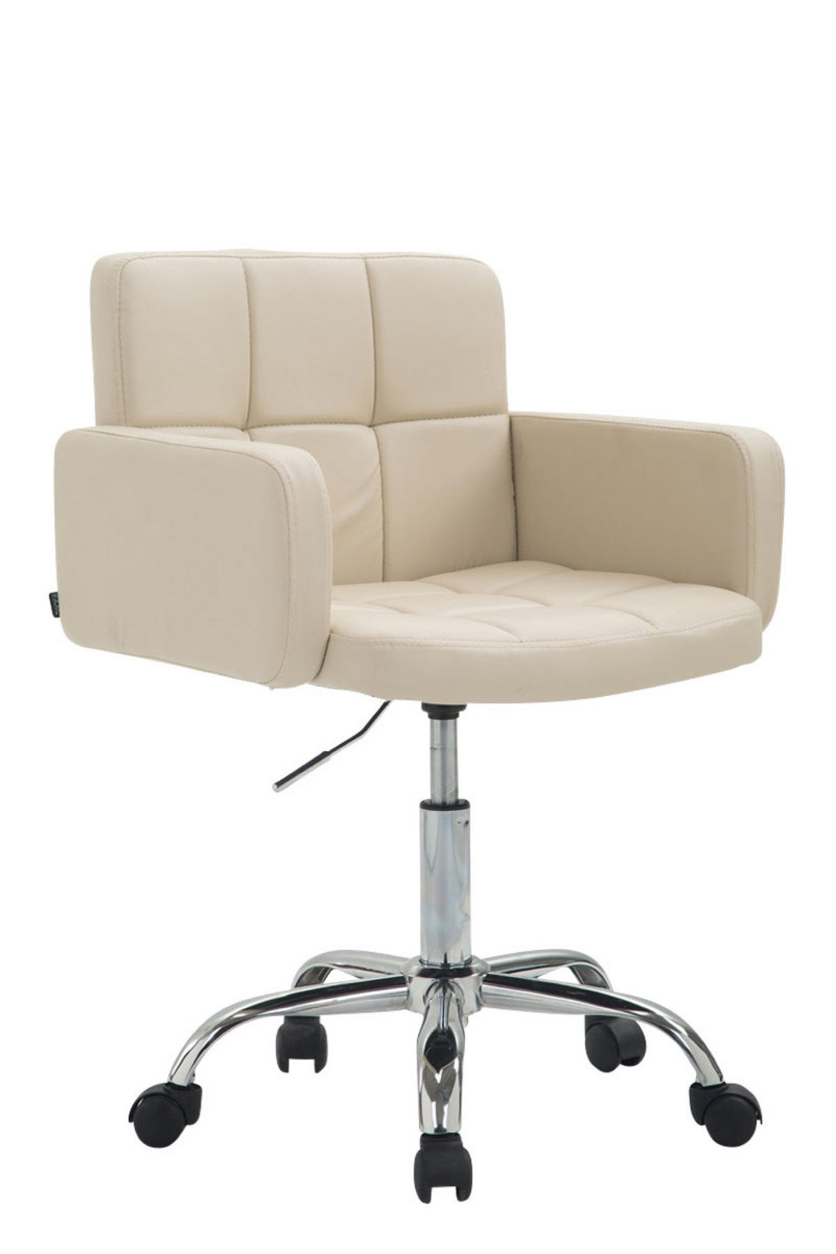 ARBEITSHOCKER Lausanne Kunstleder creme - Naturfarben, Metall (60/89/52cm) - TPFLiving