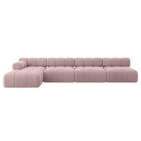 ECKSOFA modulares Sofa Razon-L3 - 380x160x70 cm Rosa Cord - Rosa, Holzwerkstoff/Textil (380/160cm) - ALTDECOR