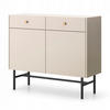 KOMMODE Dalia mit 2 Türen und 2 Schubladen, 104 cm, Kaschmir - Kaschmir/Schwarz, Holzwerkstoff/Metall (104/84/39cm) - Beautysofa