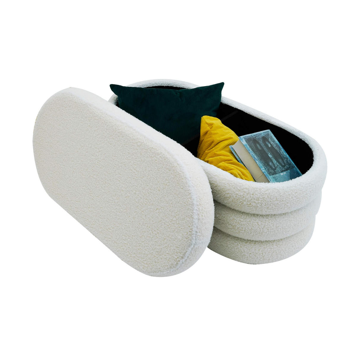 FUSSHOCKER Weiß 38/76/38 cm - Weiß, Textil (38/38/76cm) - Mobili Rebecca