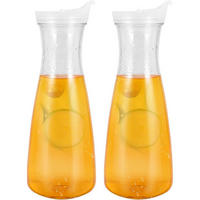 KARAFFE 2-teiliges Set Kunststoff 1L mit Deckel - Orange, Kunststoff (24/26cm)