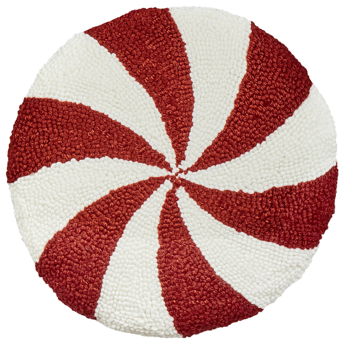 Dekokissen 2er-Set Weiß 40/40 cm Swirl Candy - Rot/Weiß, Textil (40/40cm) - Beliani