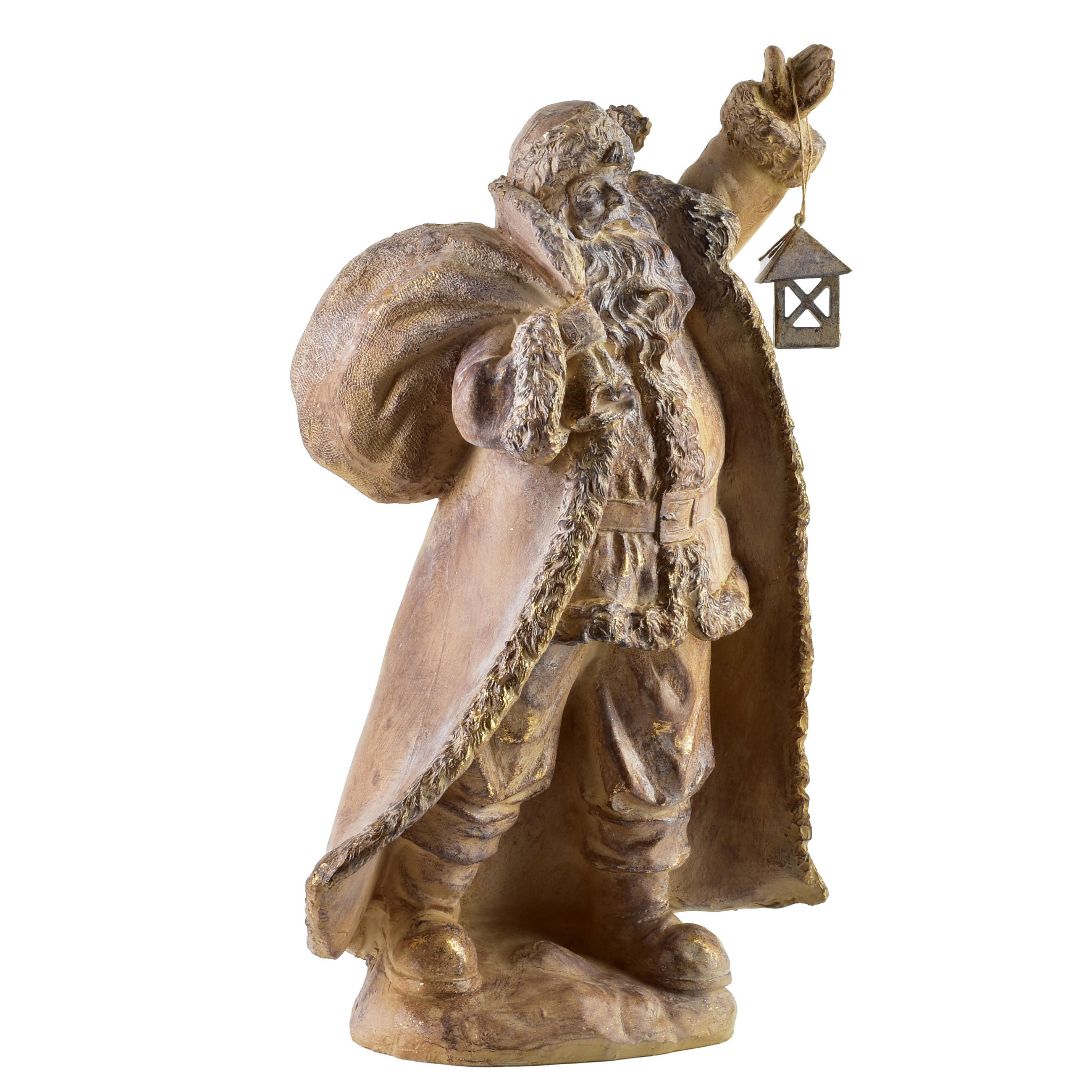 DEKOFIGUR Santa Lila Braun 27x16x41 cm Kunststoff - Braun, Kunststoff (16/41/27cm) - Mondex