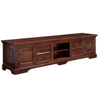 TV-BOARD Akazie 220x50x55 nougat lackiert OXFORD #341 - Dunkelbraun, Holz (220/55/50cm) - Massivmoebel24