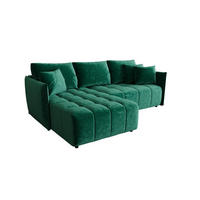 ECKSOFA mit Schlaffunktion ONIL L Monolith 37 Links - Grün, Textil (245/175cm) - Bedante