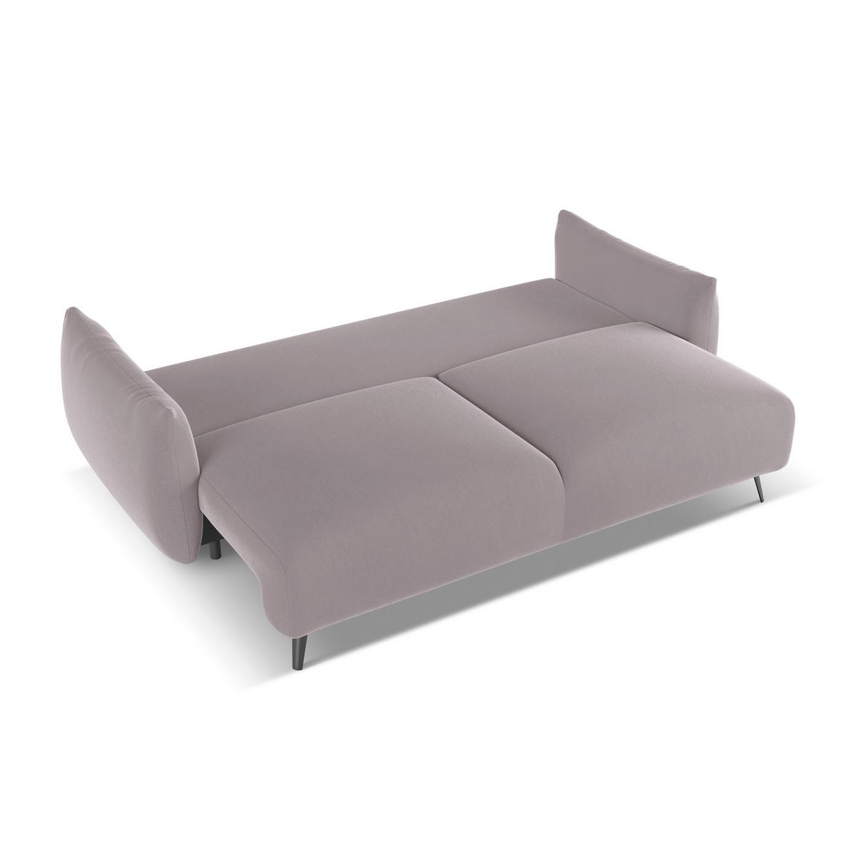 3-SITZER SOFA mit Schlaffunktion Samt Stoff Violett - Lila/Flieder, Textil/Metall (230/86/105cm) - LaMiaSofa