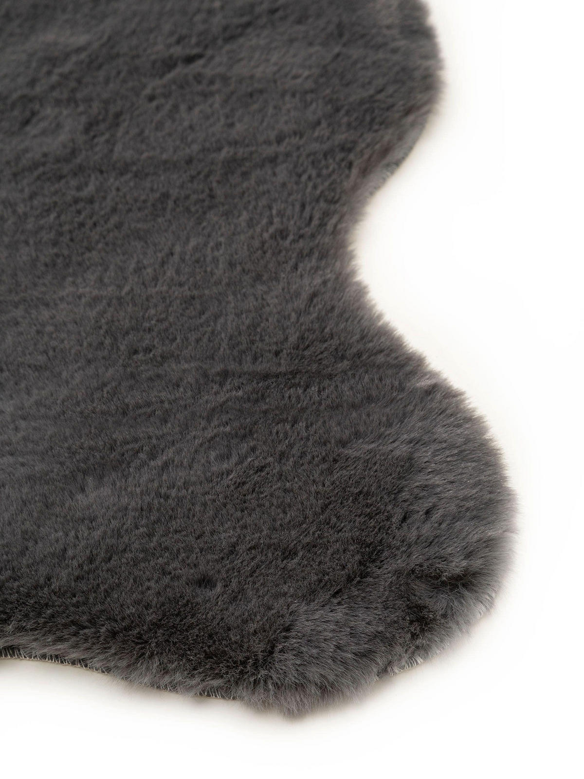 KUNSTFELL-TEPPICH Dave Anthrazit 60x90 cm - Anthrazit, Textil (60/90cm) - benuta Nest