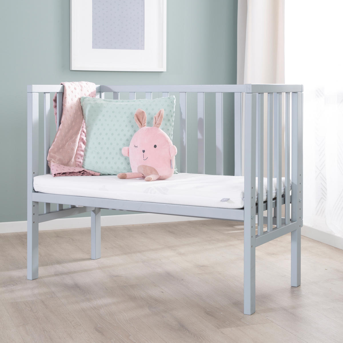BEISTELLBETT 3in1 Set 90 x 45 cm - Taupe/Weiß, Holzwerkstoff (45/90cm) - Roba
