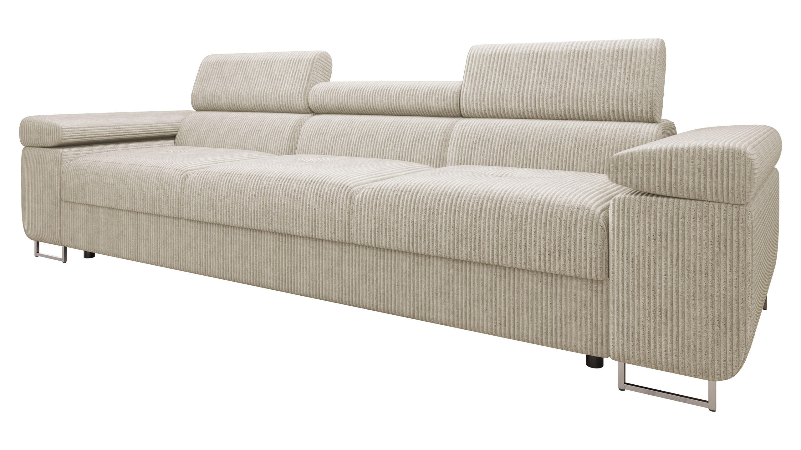 SOFA Torezio 3 Cord - Beige, Holz/Textil (263/90/102cm) - MIRJAN24