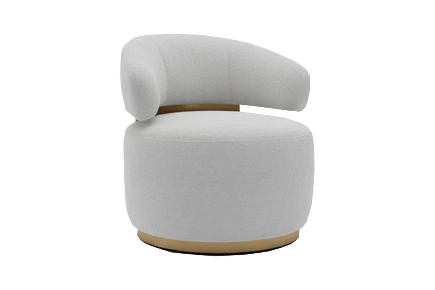 DREHSESSEL FARA Grau Microfaser Drehbar (360°) - Goldfarben/Grau, Textil/Metall (74/75/76cm) - KAWOLA