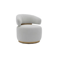 DREHSESSEL FARA Grau Microfaser Drehbar (360°) - Goldfarben/Grau, Textil/Metall (74/75/76cm) - KAWOLA