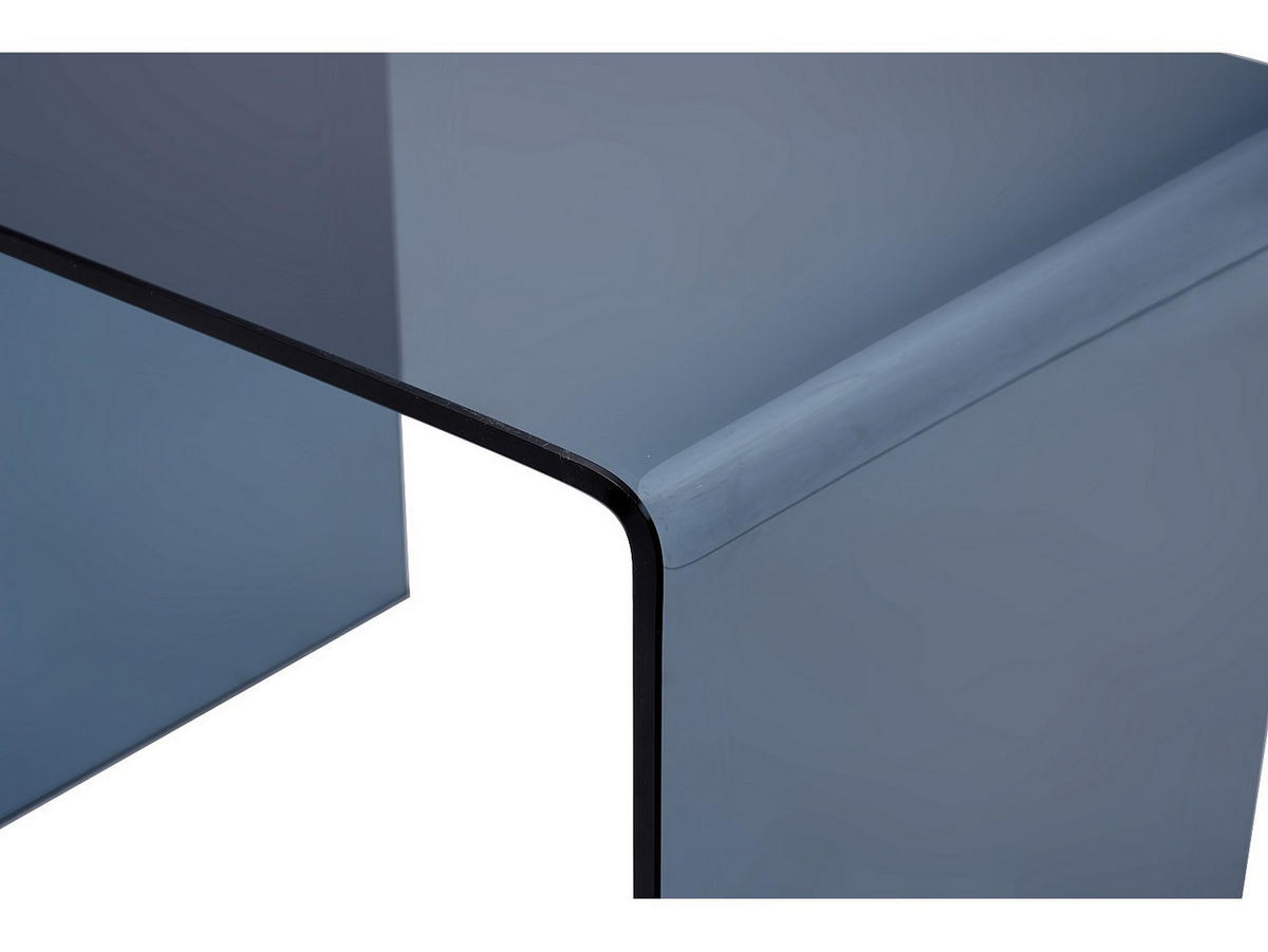 NACHTTISCH - gebogenes & getöntes Sicherheitsglas - SUZANA - Transparent/Grau, Glas (40/40/50cm) - Vente-Unique