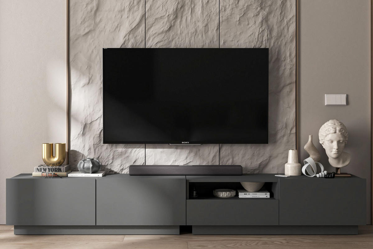 TV-SCHRANK Enjoy Graphit matt Loft Schublade 120 cm - Grau, Holzwerkstoff (120/37/35cm) - Meble Lindner