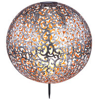 LED AUSSENLEUCHTE Kugel Silber - Silberfarben, Metall (40/40/50cm) - Globo Lighting