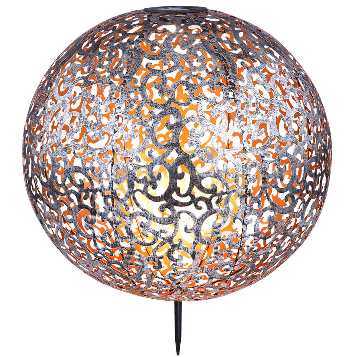 LED WEGELEUCHTE Solar Stecklampe Silber - Silberfarben, Metall (40/40/50cm)