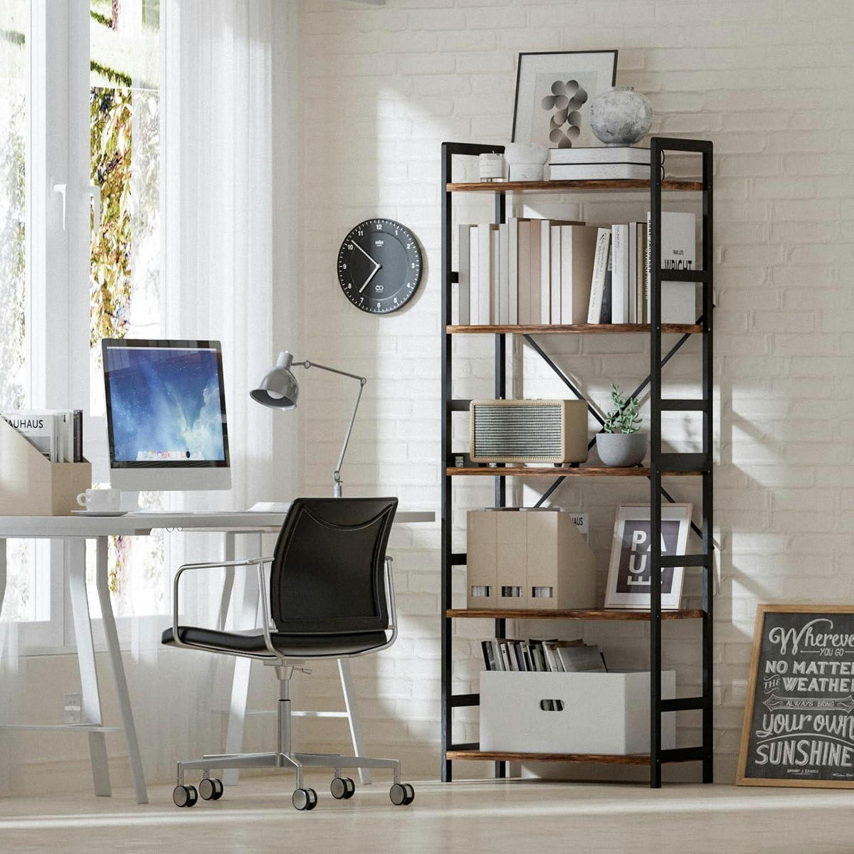 BÜCHERREGAL Standregal Holz Vintagebraun-schwarz 30 x 60 x 158 cm - Multicolor, Holzwerkstoff (30/158/60cm)