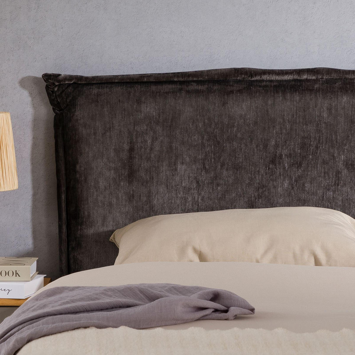 KOPFTEIL OVIO 160X190 CM - Grau, Textil (162/94/7cm) - IDIMEX