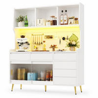 HOCHSCHRANK mit Schiebetüren und LED 145x39x171 cm MDF Glas Weiß - Weiß, Glas (39/171/144.9cm) - Meubliv