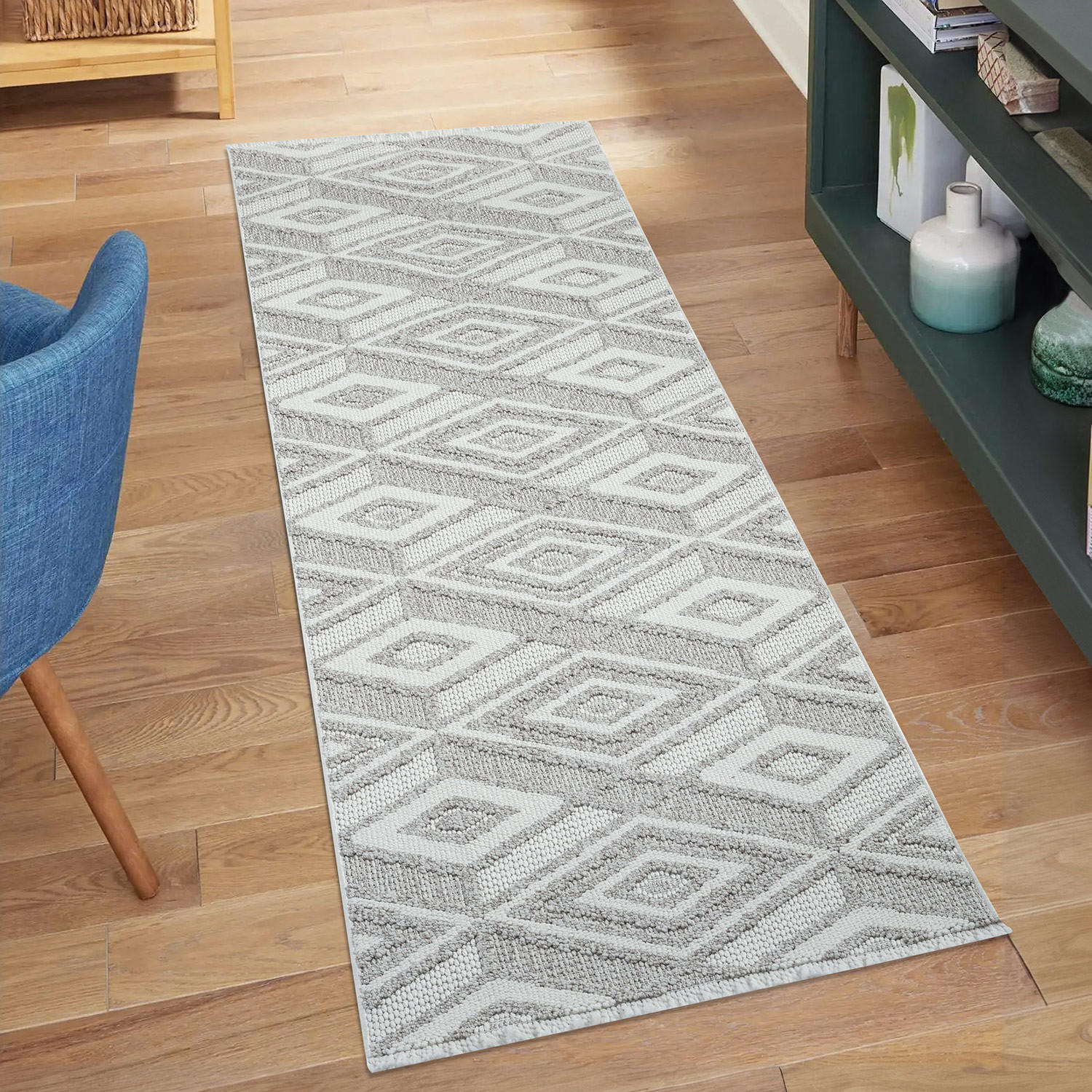 KURZFLOR-TEPPICH Lindo 8875 Beige 80x300 cm - Beige/Grau, Textil (80/300cm) - carpet city