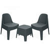 GARTENMÖBEL-SET MALUS, 3-tlg - Anthrazit, Kunststoff - KONSIMO®
