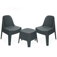 GARTENMÖBEL-SET MALUS, 3-tlg - Anthrazit, Kunststoff - KONSIMO®
