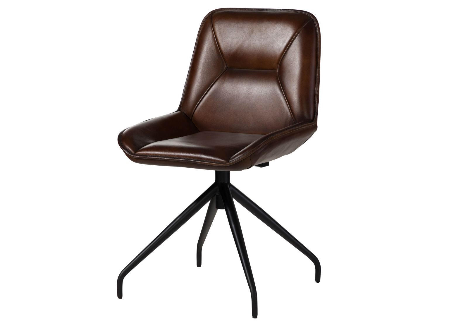 STUHL Echtleder 49 x 56 x 83 cm braun IRON LABEL #108 - Braun, Leder (49/83/56cm) - Massivmoebel24