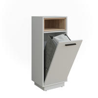 WÄSCHESCHRANK Beatrice Weiß/Sonoma 38 x 93 cm mit herausnehmbarer Innentasche - Weiß/Sonoma Eiche, Holzwerkstoff (38/93/30cm) - Vicco