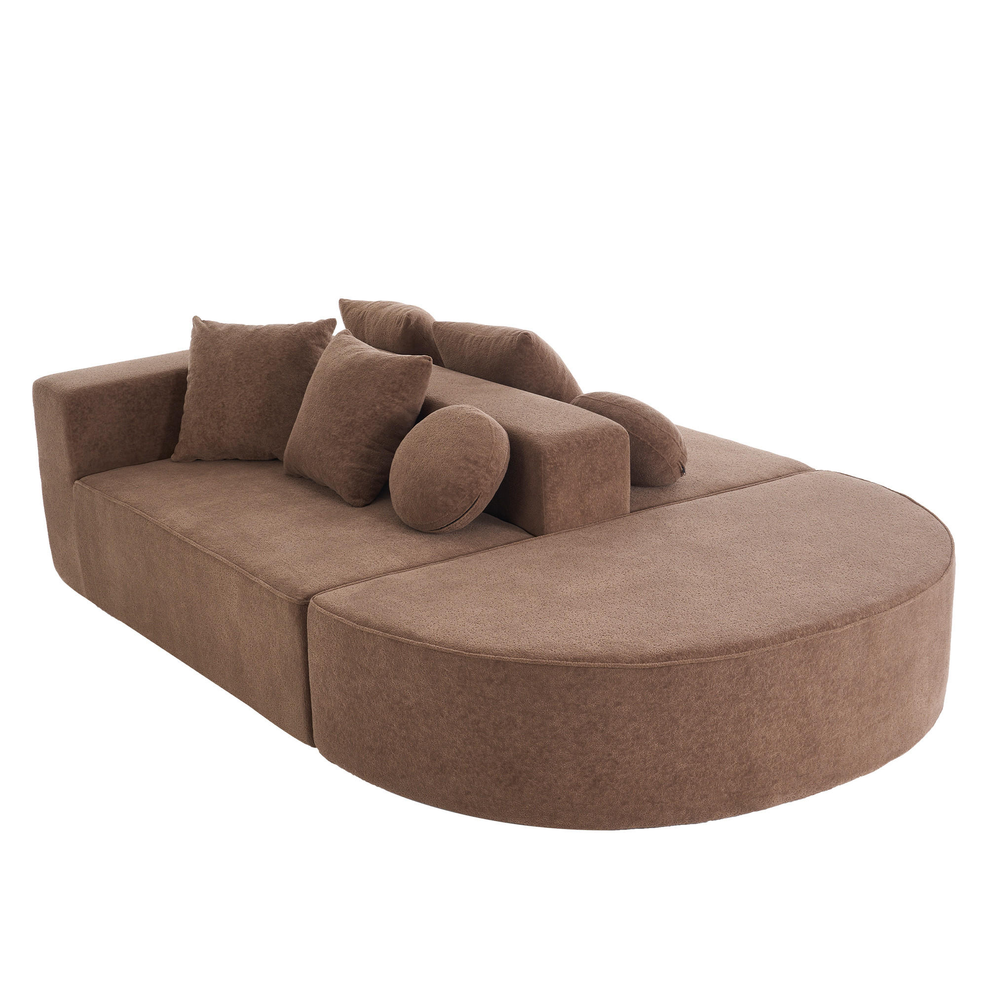 ECKSOFA DE-34967 segmentiertes Cloud-Design Braun - Braun, Textil (171/263cm) - ComfortXL